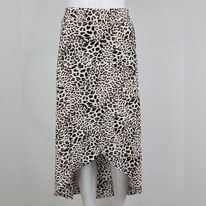 I.N. Studio Black and White Leopard High Low Skirt- Size Medium